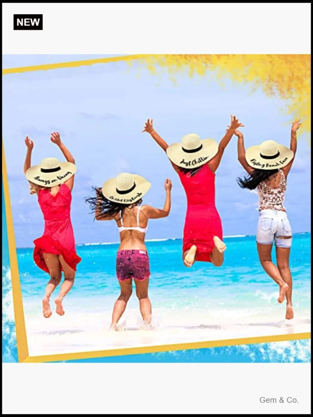 4 Pack Women Straw Sun Hats Embroidered Wide Brim Foldable Travel Summer